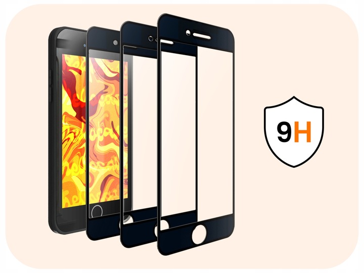 3-pak SZKŁO HARTOWANE DO iPhone SE 2020 / SE 2022 / 7 / 8 na cały ekran 9H