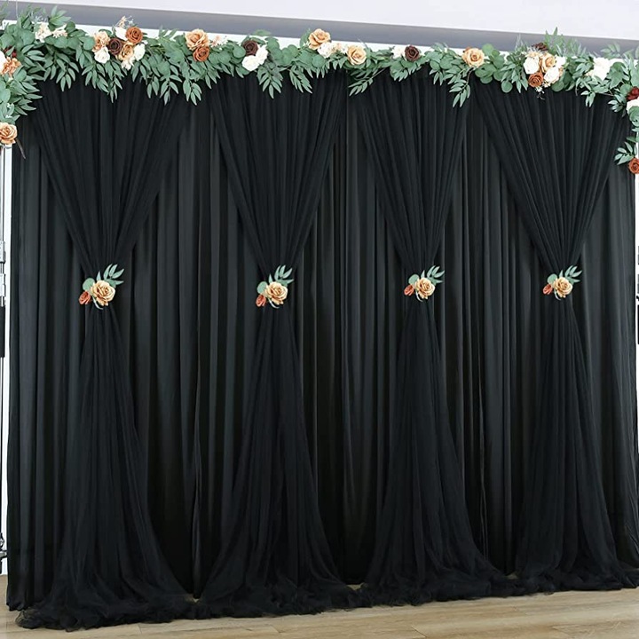 Materiał CZARNY 10m do dekoracji ŚCIANKI urodziny