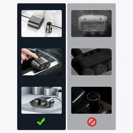 BASEUS ŁADOWARKA SAMOCHODOWA 2x USB/2x ZAPALNICZKA