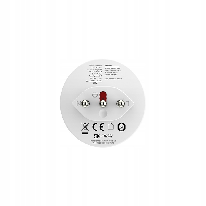 SKROSS Adapter Przejściówka z Polski do Włoch, Szwajcarii, Brazylii