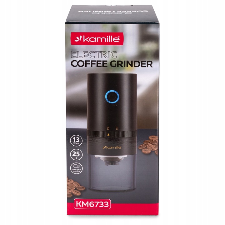 MŁYNEK ELEKTRYCZNY BEZPRZEWODOWY DO MIELENIA KAWY ŻARNOWY na USB