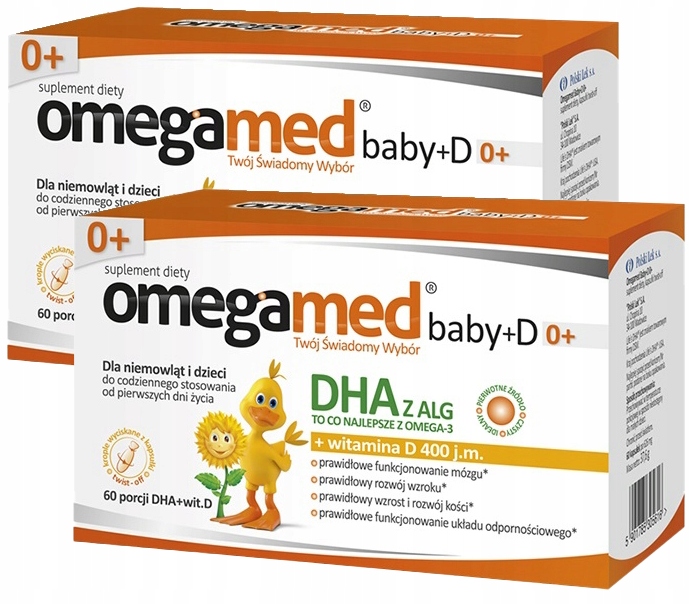 Omegamed Baby+D 0+ 150mg DHA i Witaminy D3 400j.m 60 Porcji