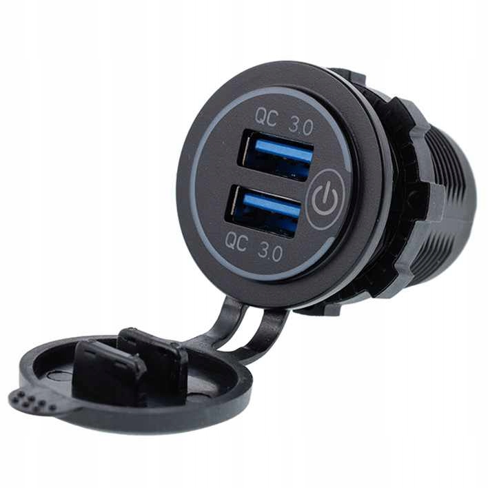 GNIAZDO ŁADOWANIA QC 2x USB 3.0A QUICK CHARGE