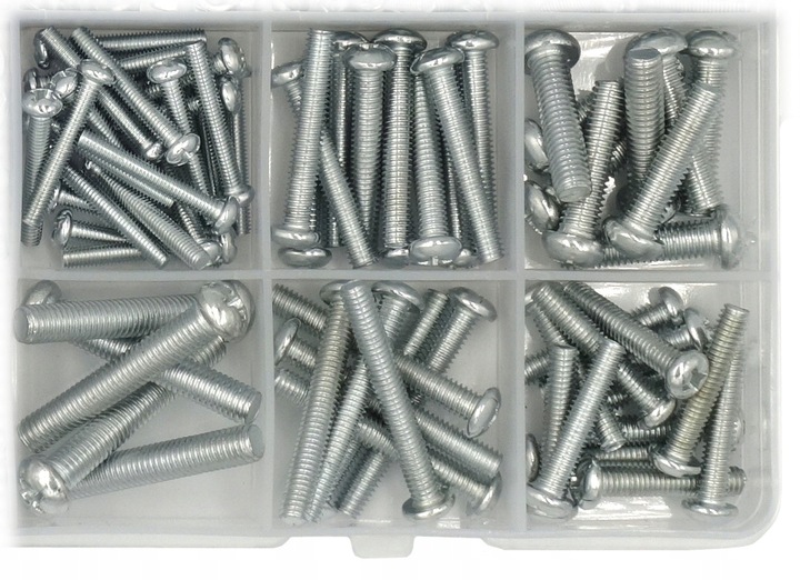 ZESTAW ŚRUBEK ŚRUB I NAKRĘTEK 1100szt W PUDEŁKU ŚRUBKI NAKRĘTKI M3 M4 M5 M6