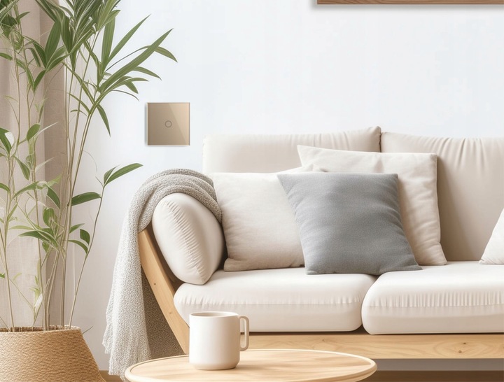 WŁĄCZNIK WYŁĄCZNIK ŚWIATŁA SZKLANY DOTYKOWY POJEDYNCZY ZŁOTY SZKŁO