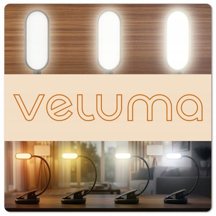 Lampka do Czytania Książek LED USB Przenośna Mocowanie Klips Nocna 4w1