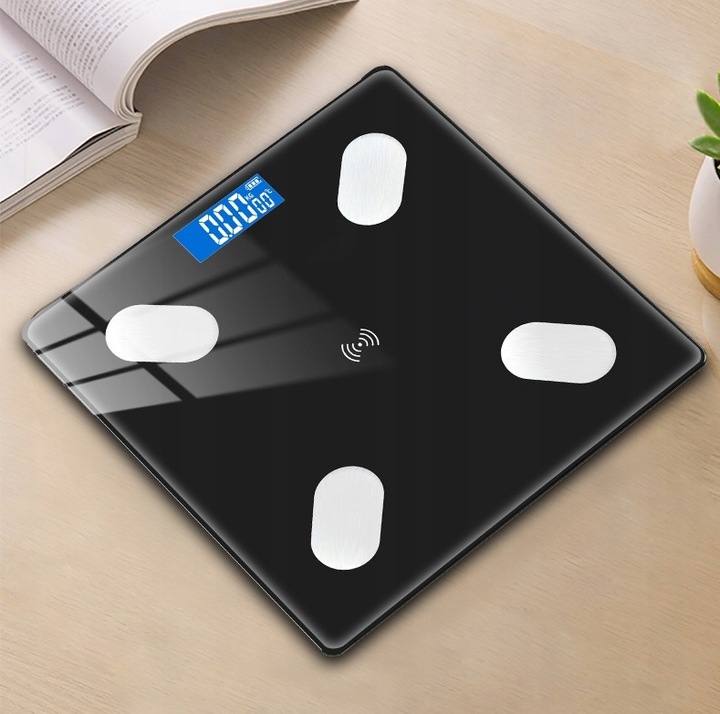 WAGA ŁAZIENKOWA ANALITYCZNA SLIM BLUETOOTH 180KG SMART 25w1 +BATERIE +MIARA