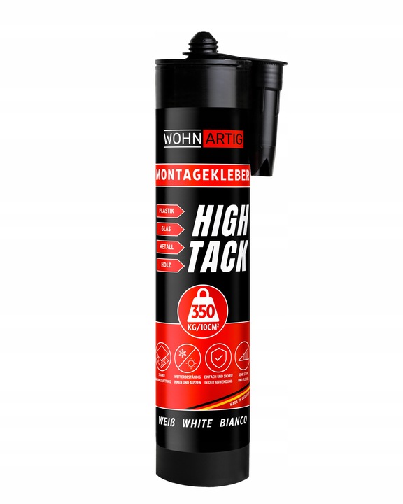 ultra mocny uniwersalny klej montażowy WOHNARTIG HIGH TACK biały 290ml