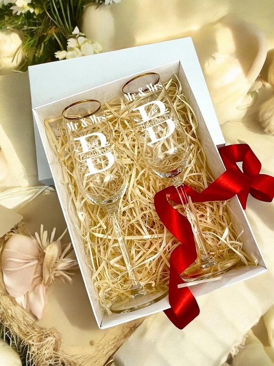 KIELISZKI DO SZAMPANA Z GRAWEREM ŚLUB PREZENT 2szt