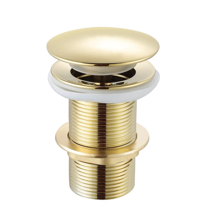 ZESTAW: SYFON UMYWALKOWY DO UMYWALKI + KOREK KLIK-KLAK BEZ PRZELEWU ZŁOTY