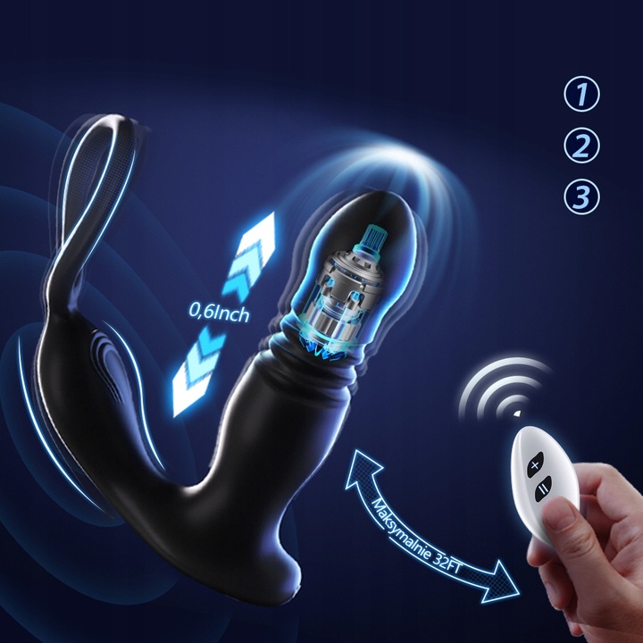 Wibrujący masażer prostaty Wibrator analny czarny