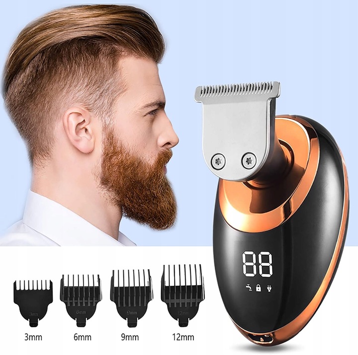 GOLARKA MĘSKA MASZYNKA ELEKTRYCZNA DO GOLENIA GŁOWY BRODY TRYMER 5W1