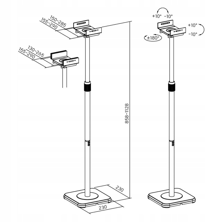 Stojaki podłogowe do głośników kolumn | Regulowane Uniwersalne 2szt.
