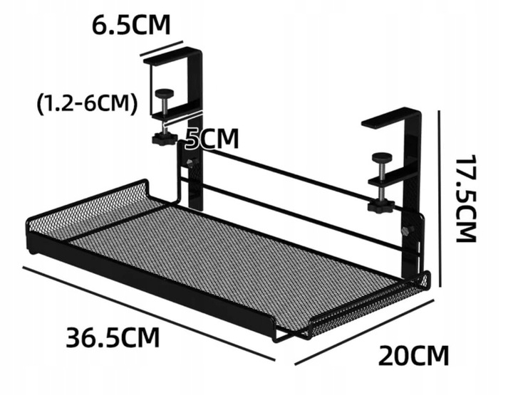 DUŻA PÓŁKA ORGANIZER WIESZAK NA PRZEWODY KABLE ROUTER BIURKO