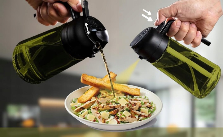 DOZOWNIK DO OLIWY OCTU OLEJU SPRYSKIWACZ NALEWAK TEKAN 470ML SZKLANY