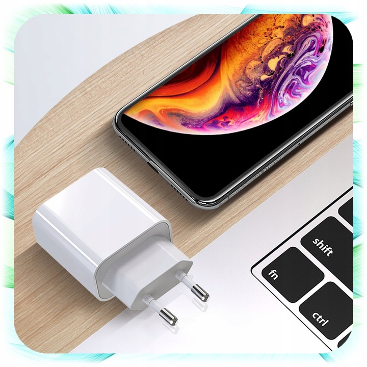 ŁADOWARKA SIECIOWA KOSTKA 2 Wejścia USB + TYP-C USB-C do Telefonu 25W biała