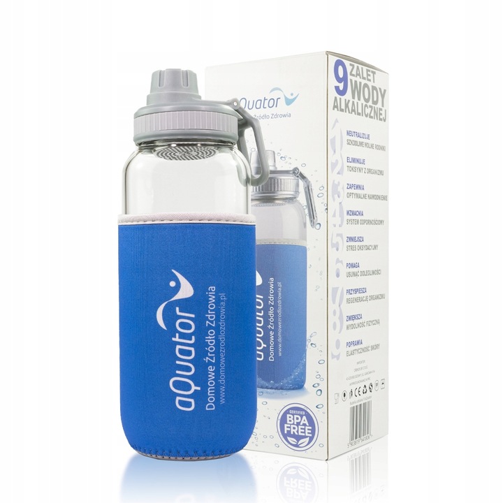 Butelka szklana na wodę Aquator BPA free 1 litr