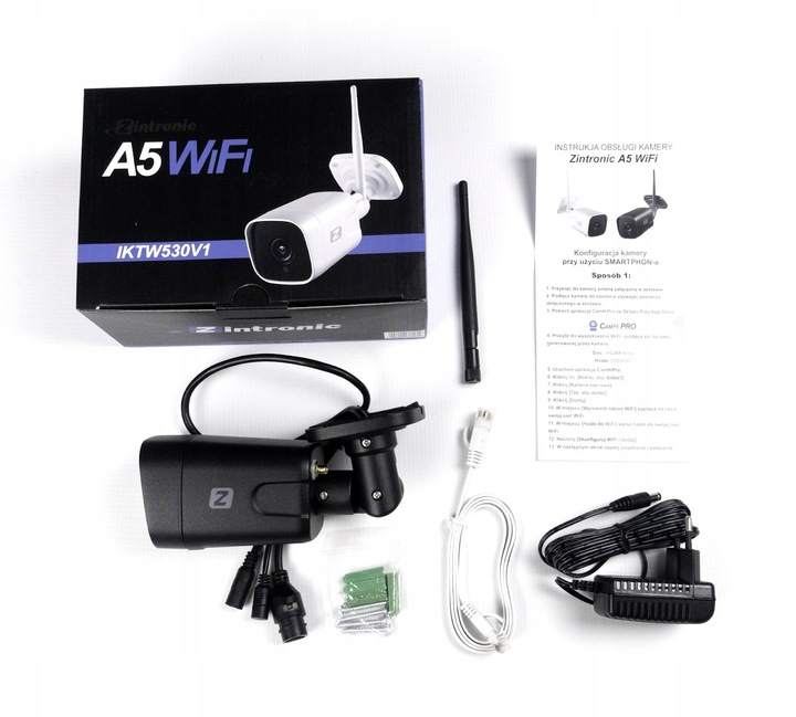 Kamera Zewnętrzna IP WiFi 5MPx 5MP Czarna Wykrywanie ludzi, AUDIO