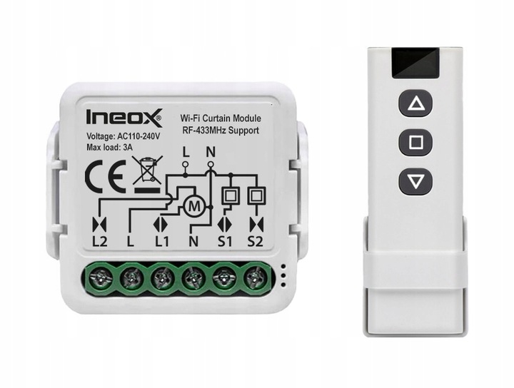 Sterownik Do Rolet Żaluzji Kąt Pochylenia Lameli TUYA WiFi + Pilot
