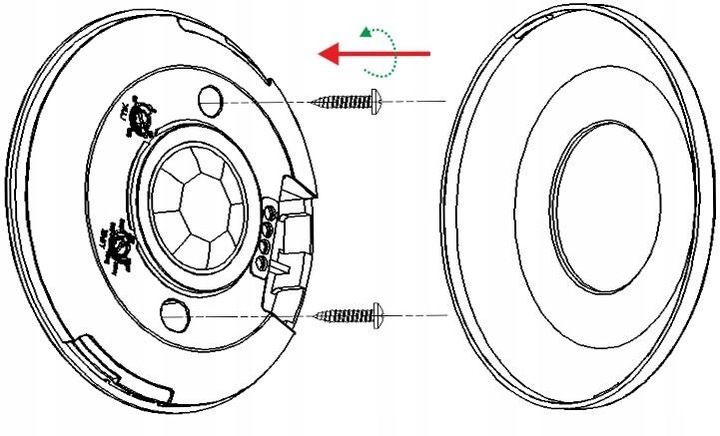 CZUJNIK RUCHU SUFITOWY ULTRA PŁASKI LED PIR CZUJKA ZMIERZCHU 360°
