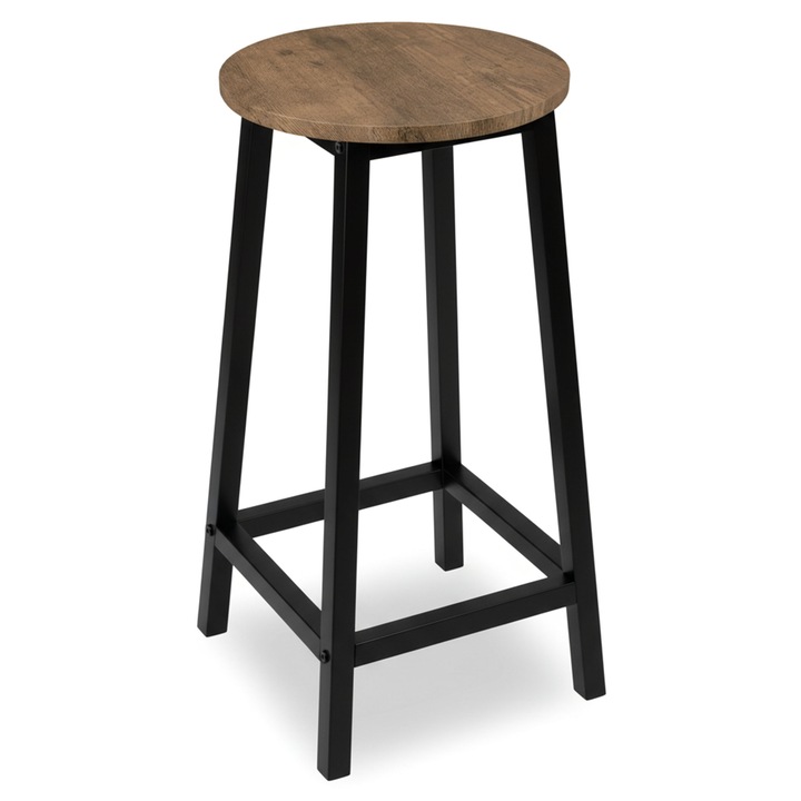 HOKER RUSTYKALNY TABORET STOŁEK OKRĄGŁY METALOWY BAROWY KUCHENNY LOFT