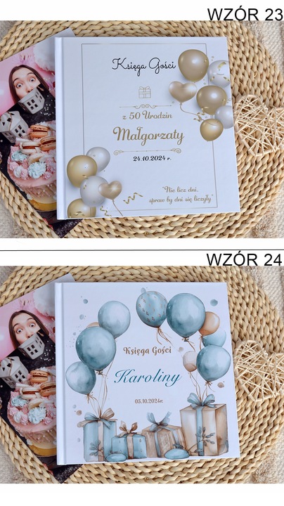 Księga gości karty białe na urodziny rocznice nietypowe okazje