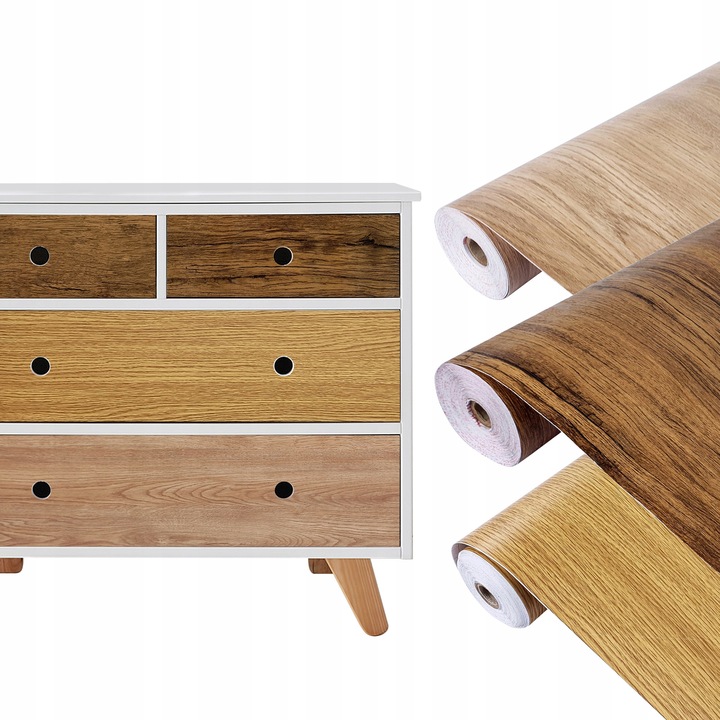 Okleina Drewnopodobna DĄB Folia Meblowa Klejowa 90x210cm Wzory Do