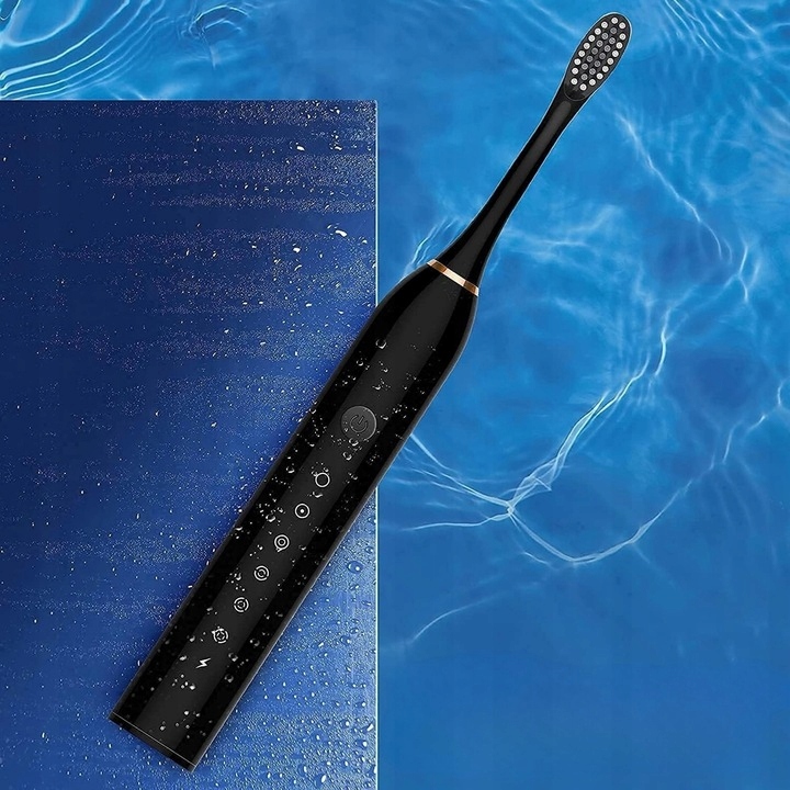 SZCZOTECZKA SONICZNA DO ZĘBÓW ELEKTRYCZNA Z MASAŻEM 4 KOŃCÓWKI 6 TRYBÓW