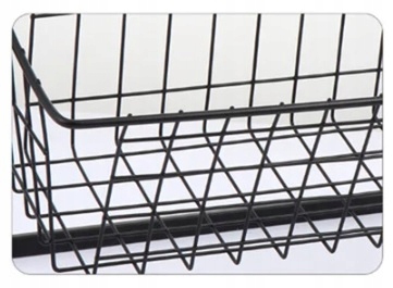 Koszyk Piętrowy Dwupoziomowy na Owoce Warzywa Czarny Organizer do