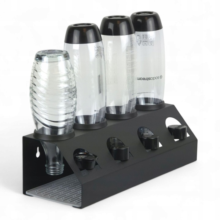 OCIEKACZ STOJAK METALOWY CZARNY NA 4 BUTELKI DO SATURATORA SODASTREAM