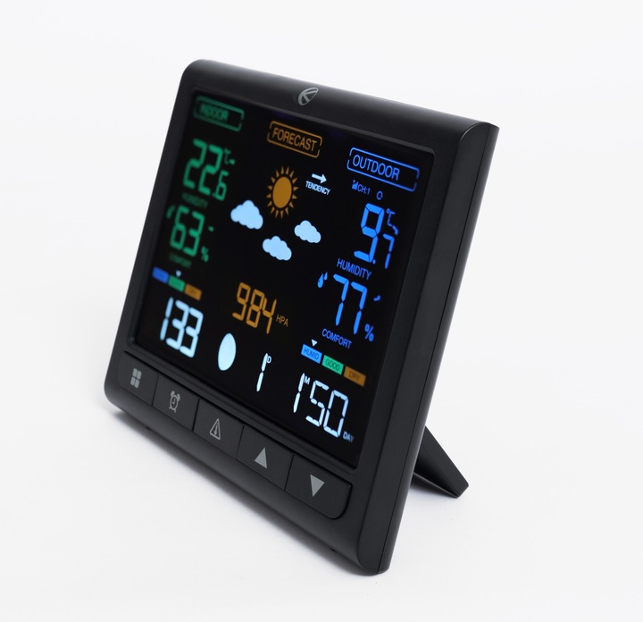 Bezprzewodowa stacja pogodowa termometr barometr zegar budzik prognoza