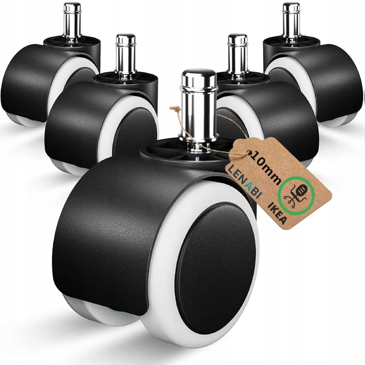 KÓŁKA DO FOTELA Obrotowego Krzesła Kauczukowe Gumowe 10mm dla IKEA