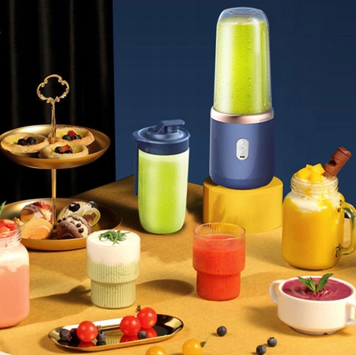 BEZPRZEWODOWY BLENDER KIELICHOWY PODRÓŻNY PREZENT 2 KIELICHY MOCNY