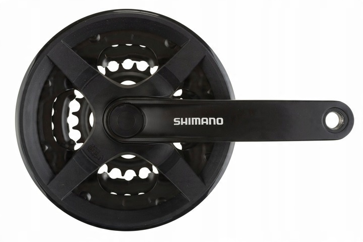 Korba Shimano FC-TY301 42/34/24 170mm 6/7/8rz czarna z osłoną p+l + korki