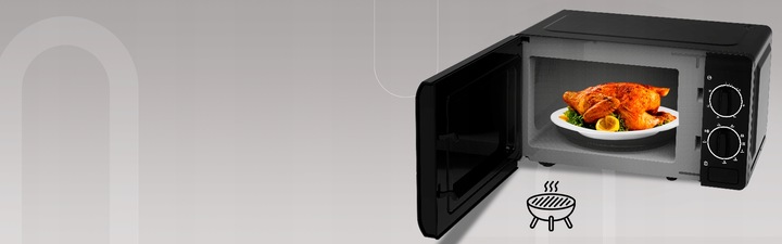 CZARNA KUCHENKA MIKROFALOWA UD MIKROFALÓWKA MIKROFALA WOLNOSTOJĄCA GRILL
