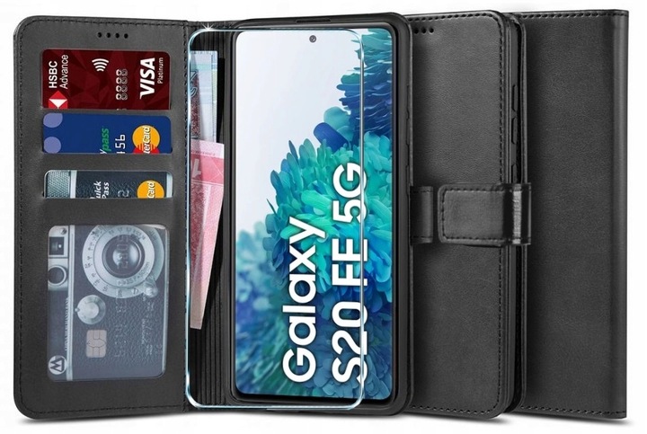 Etui Portfel Skórzany do SAMSUNG GALAXY S20 FE / S20 FE 5G +Szkło Hartowane