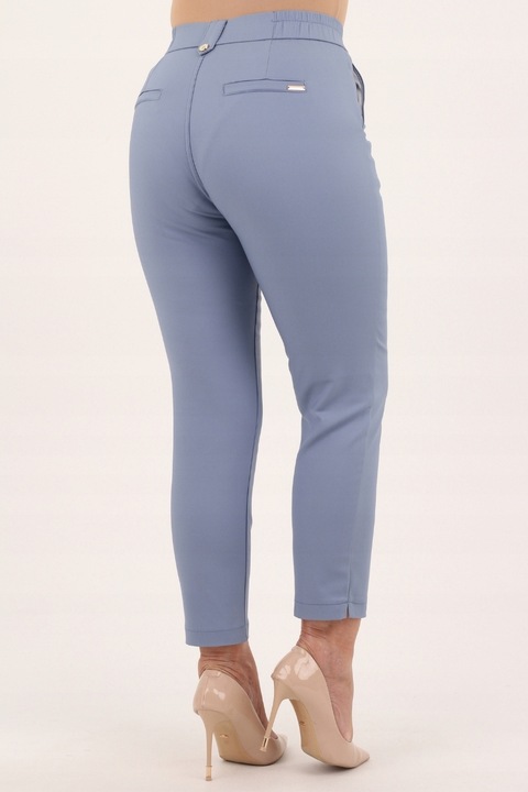 SPODNIE DAMSKIE CYGARETKI BAWEŁNIANE ELEGANCKIE NA GUMCE DUŻE ROZMIARY