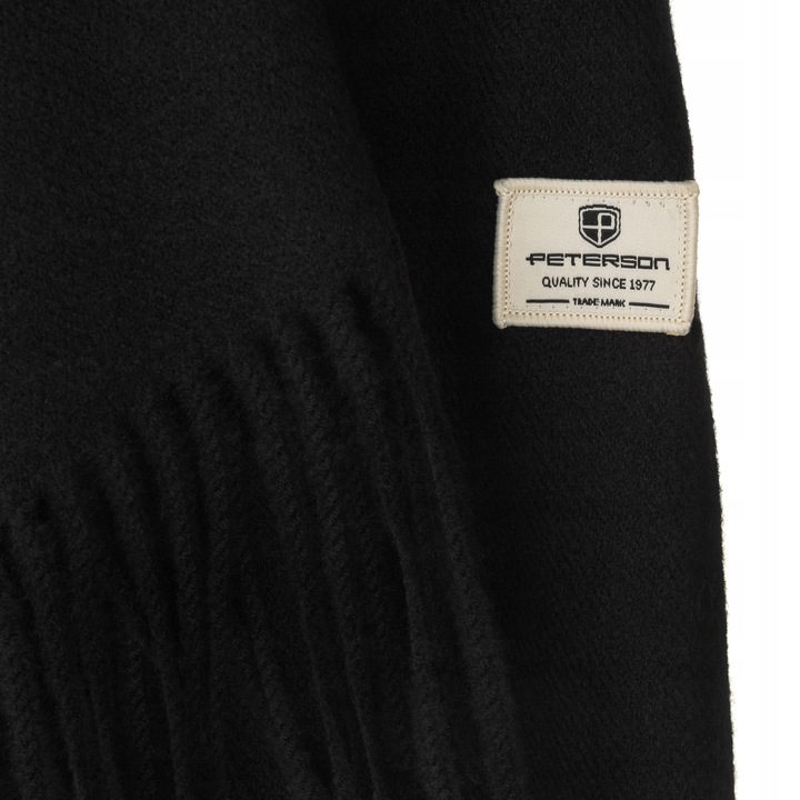 Peterson szal elegancki damski z frędzlami modny duży gładki na