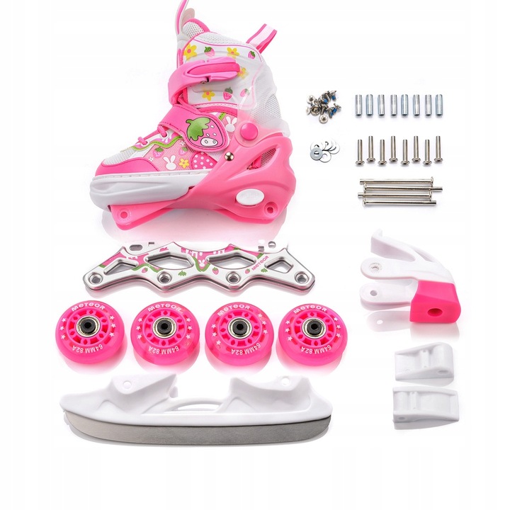 Rolki 4w1 LED Łyżwy Wrotki Rolko-Wrotki regulowane Meteor rozmiar M 34-37