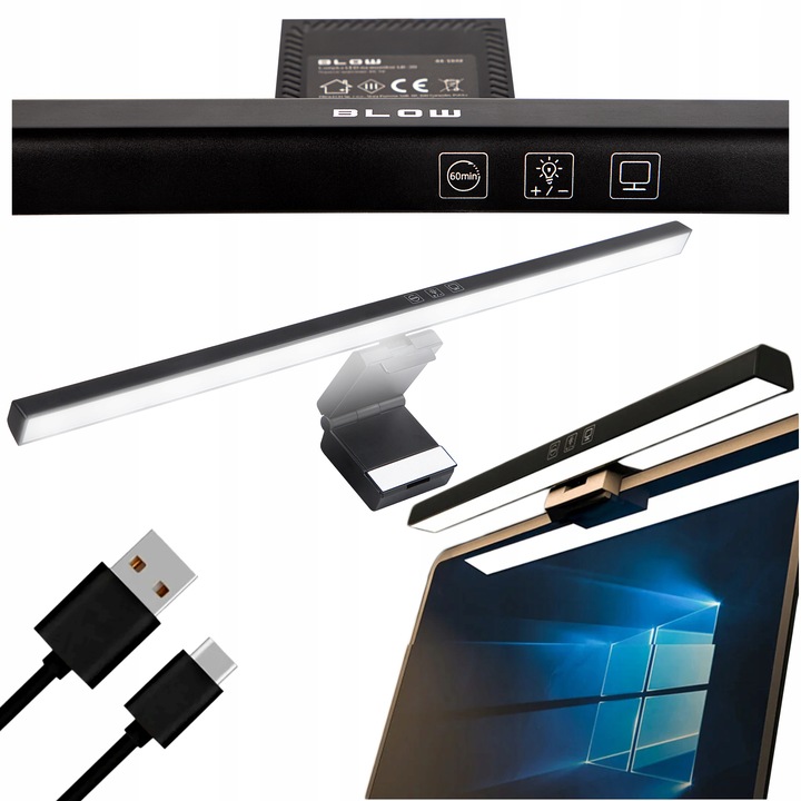 LAMPKA LED NA MONITOR DO KOMPUTERA NOCNA REGULOWANA LISTWA MOCNA USB-C