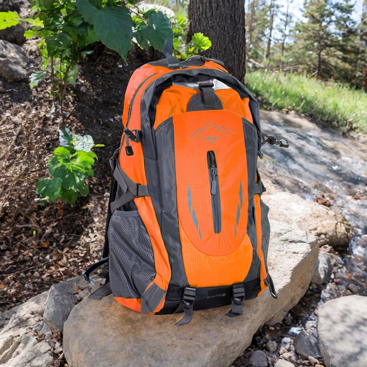 PLECAK TURYSTYCZNY 40L PODRÓŻNY TREKKINGOWY WYCIECZKOWY W GÓRY POMARAŃCZOWY