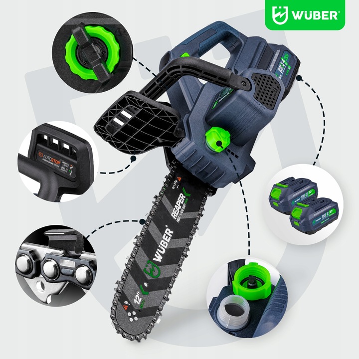 AKUMULATOROWA PILARKA PIŁA ŁAŃCUCHOWA GAŁĘZIÓWKA DO DREWNA 2X AKU