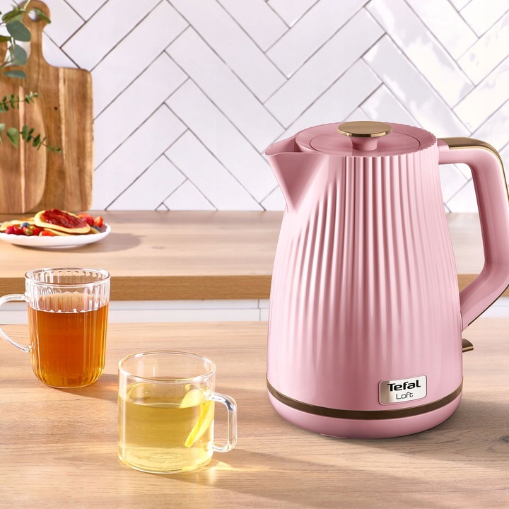 Czajnik elektryczny bezprzewodowy TEFAL Loft KO2517 2400 W różowy