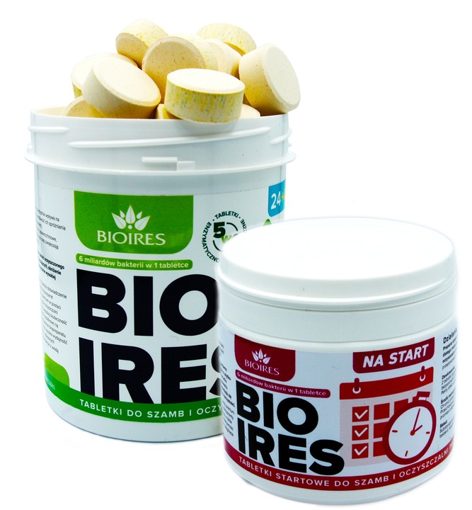 TABLETKI BAKTERIE DO SZAMBA OCZYSZCZALNI BIOIRES 5W1 NA ROK ROZRUCH GRATIS