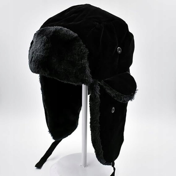 CZAPKA ZIMOWA MĘSKA CIEPŁA Z FUTERKIEM NA ZIMĘ NAUSZNIKI USZATKA