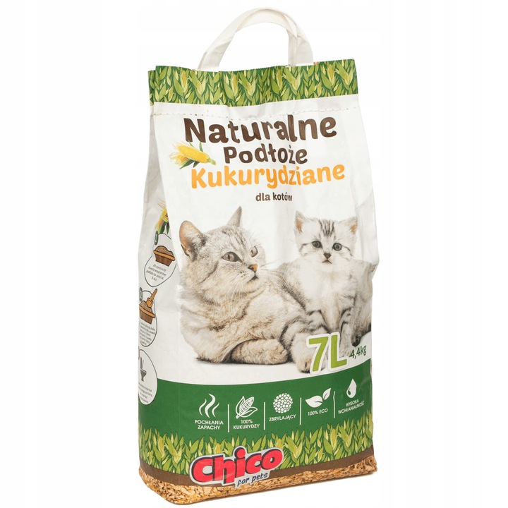 Chico Corn Cat Żwirek Kukurydziany Podłoże Dla Kota 7L