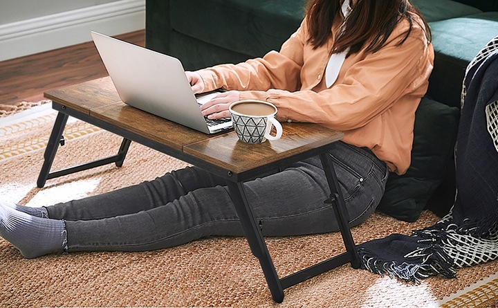 Składany Stolik Pod Laptopa Taca do Łóżka Rustykalna Podstawka