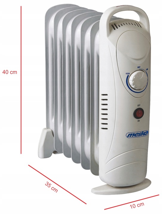 Grzejnik Olejowy Mesko MS 7804 - 7 Żeberek, 800W, Regulacja Temperatury