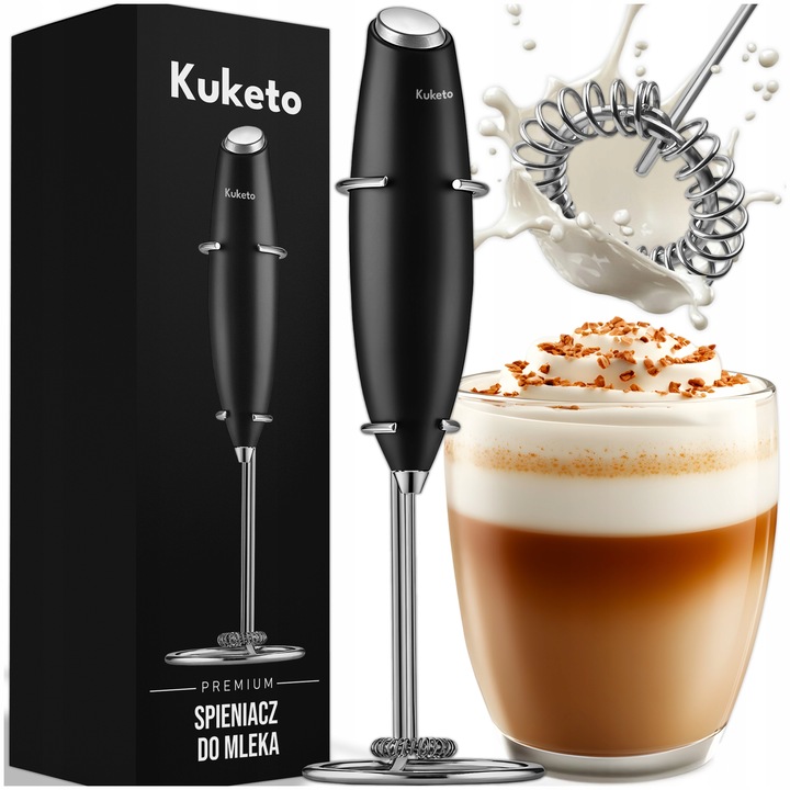 SPIENIACZ DO MLEKA ELEKTRYCZNY RĘCZNY MINI MIKSER UBIJACZ KAWY Z