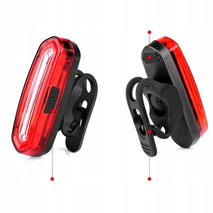 LAMPKA ROWEROWA TYLNA LED USB MOCNA